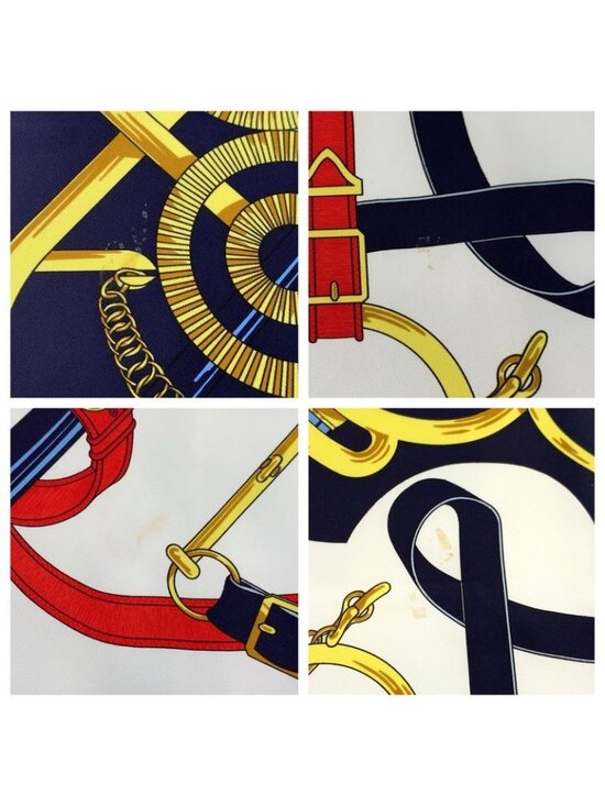 Hermes Eperon Dor Golden Spurs Carre 90 Multicolor Silk Scarf - Picture 4 of 6